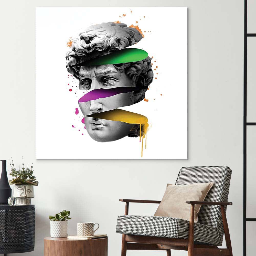 Pop Art David Glass Wall Art - CreoGlass E-Shop