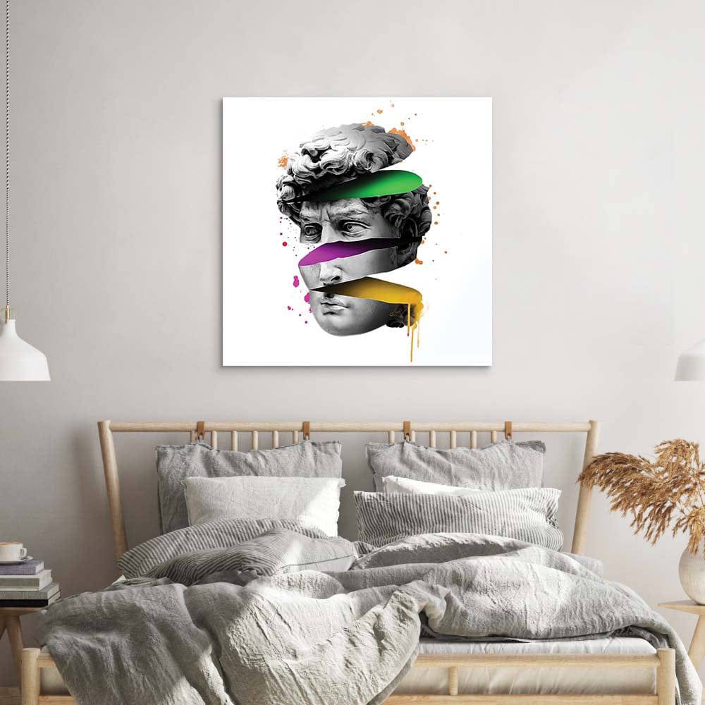 Pop Art David Glass Wall Art - CreoGlass E-Shop