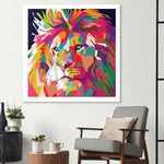 Pop Art Lion Glass Wall Art - CreoGlass E-Shop