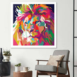 Pop Art Lion Glass Wall Art - CreoGlass E-Shop