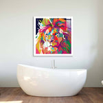 Pop Art Lion Glass Wall Art - CreoGlass E-Shop