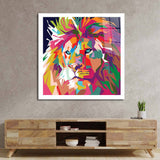 Pop Art Lion Glass Wall Art - CreoGlass E-Shop