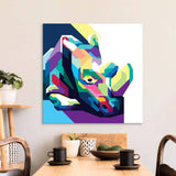 Pop Art Rhino Glass Wall Art - CreoGlass E-Shop