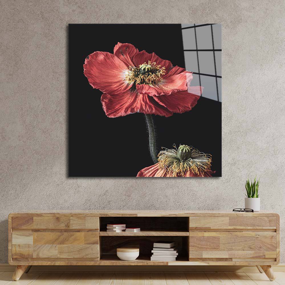 Poppy Glass Wall Art - CreoGlass E-Shop