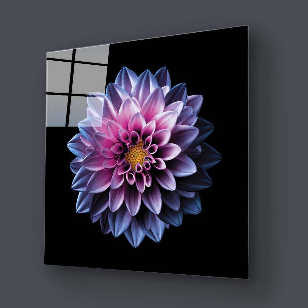 Purple Dahlia Glass Wall Art - CreoGlass E-Shop