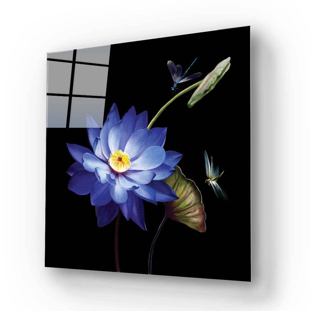Purple Lotus Glass Wall Art - CreoGlass E-Shop