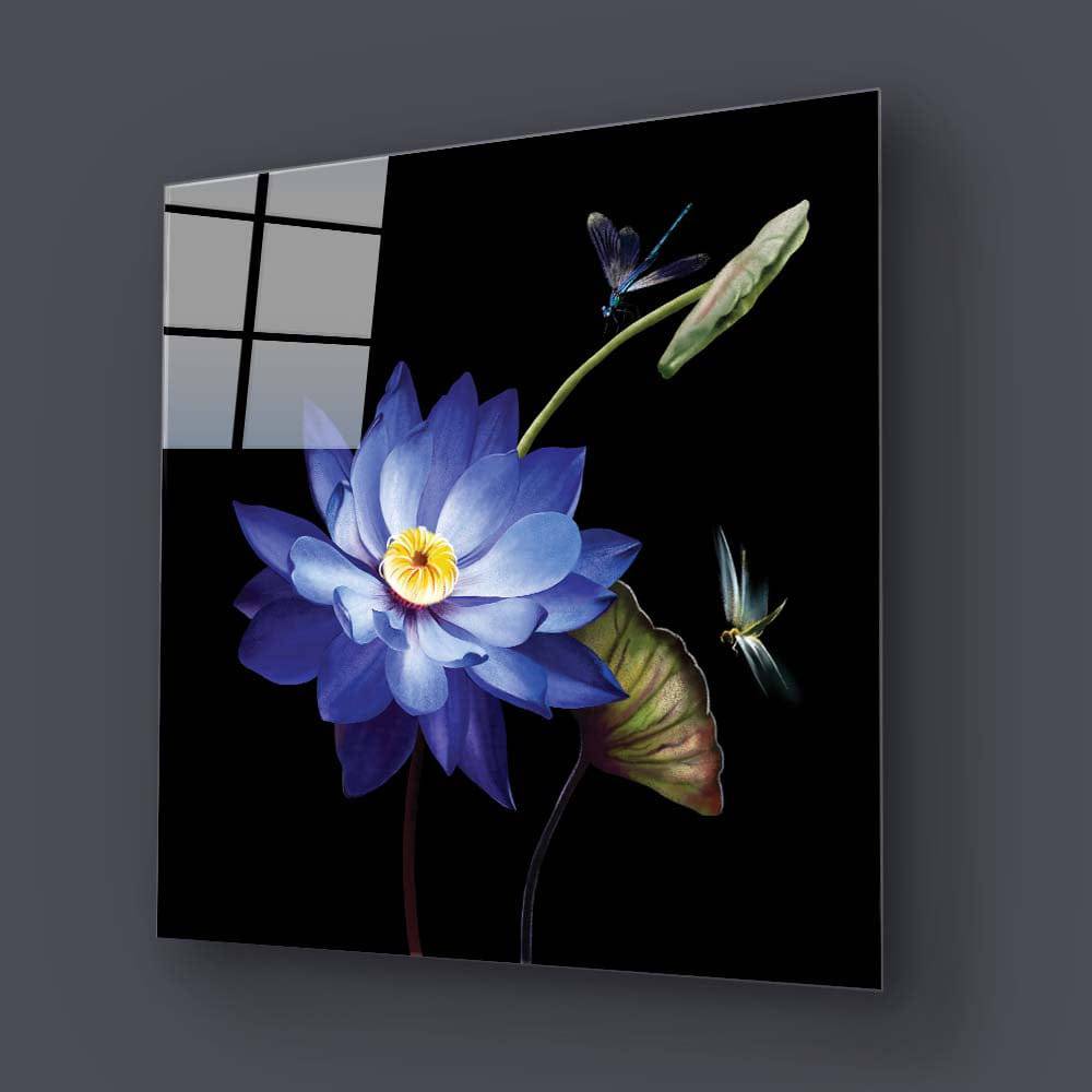 Purple Lotus Glass Wall Art - CreoGlass E-Shop