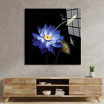 Purple Lotus Glass Wall Art - CreoGlass E-Shop