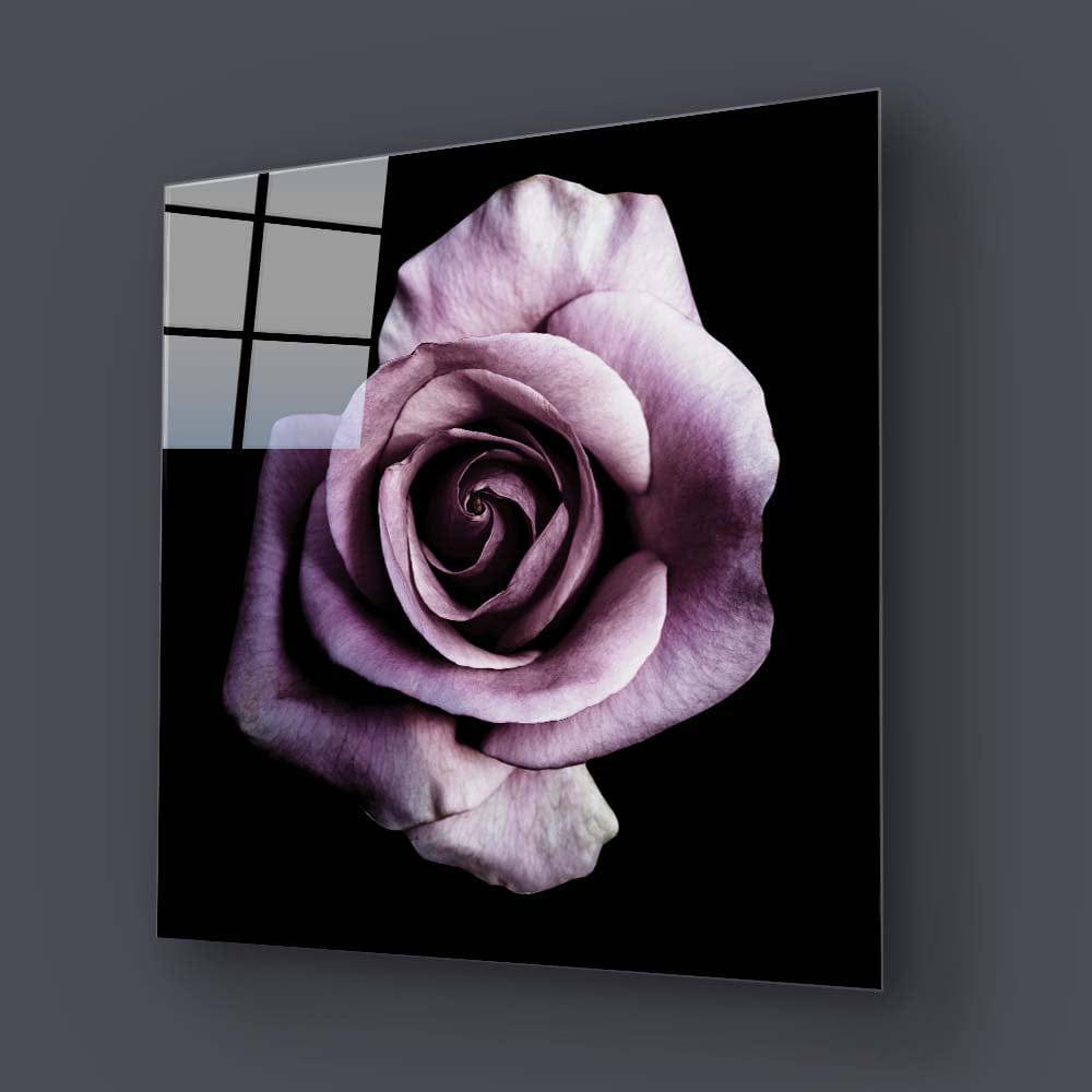Purple Rose Glass Wall Art - CreoGlass E-Shop