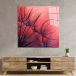 Red Dandelion Glass Wall Art - CreoGlass E-Shop