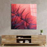 Red Dandelion Glass Wall Art - CreoGlass E-Shop