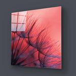 Red Dandelion Glass Wall Art - CreoGlass E-Shop