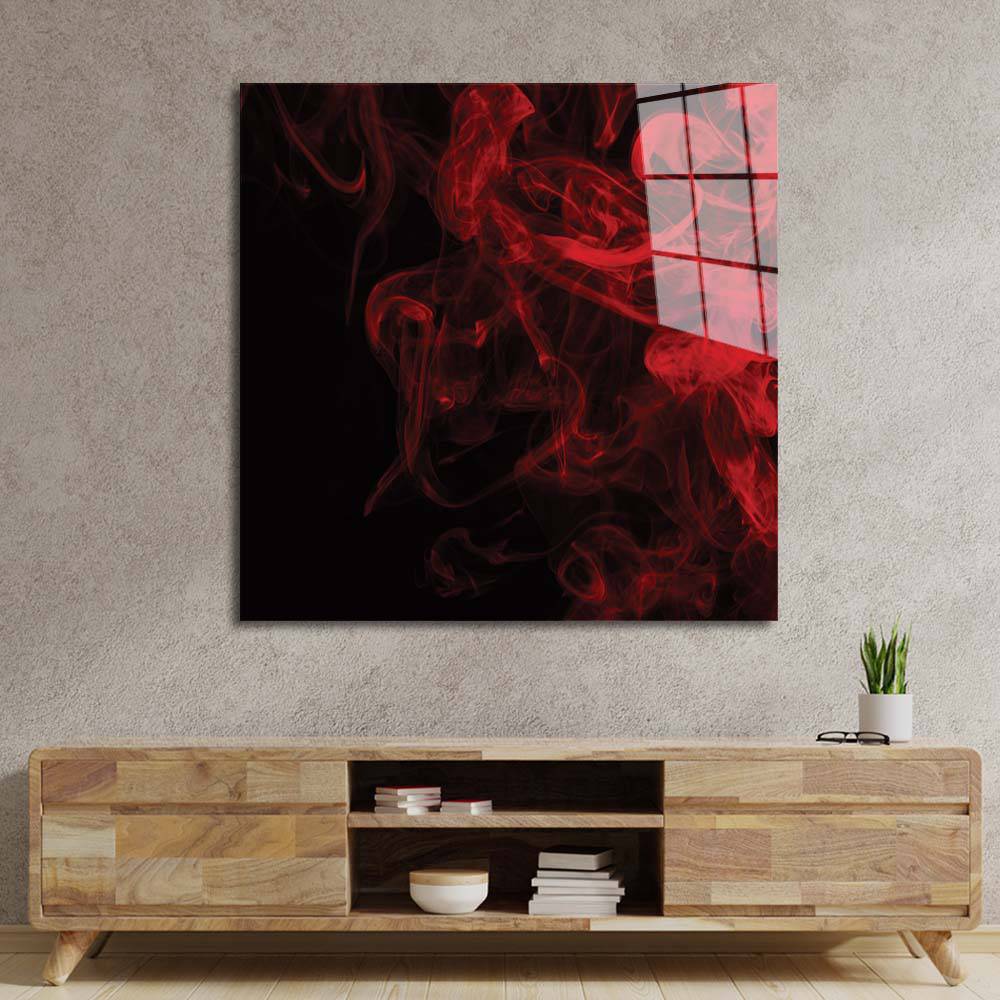 Red Smoke Glass Wall Art - CreoGlass E-Shop