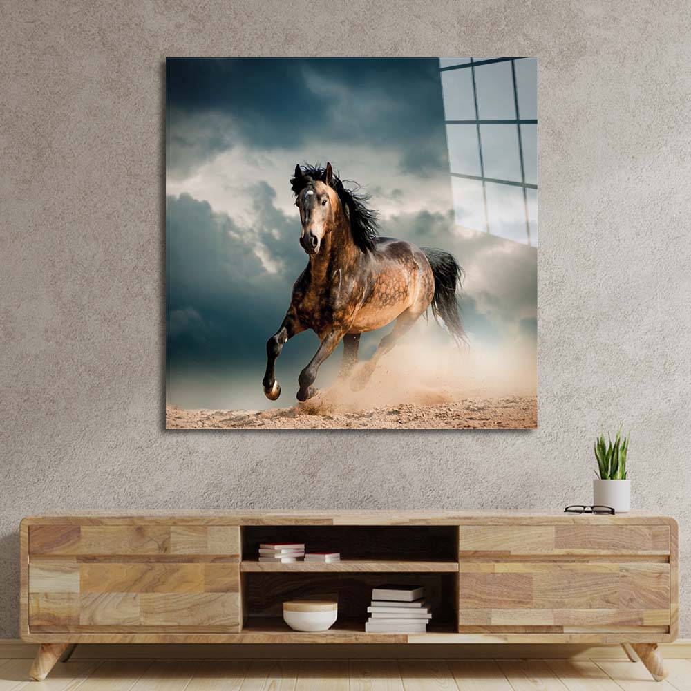 Running Horse Glass Wall Art - CreoGlass E-Shop