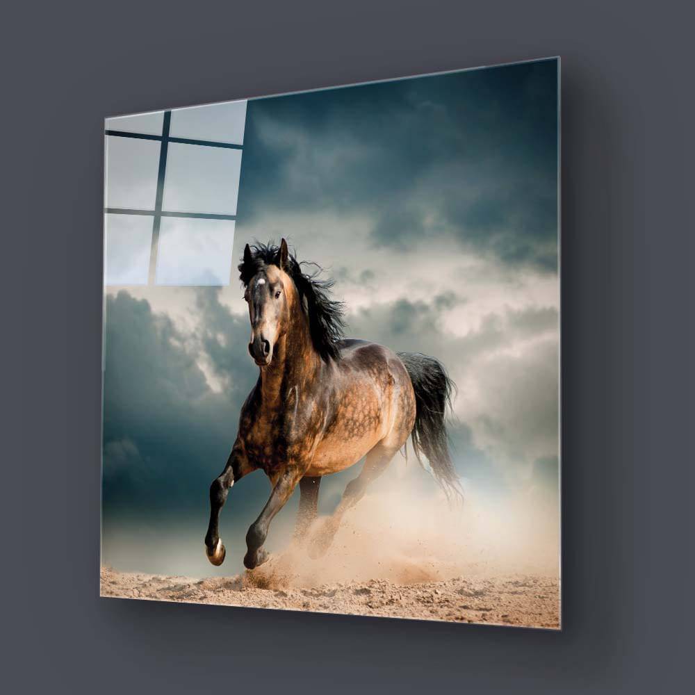 Running Horse Glass Wall Art - CreoGlass E-Shop