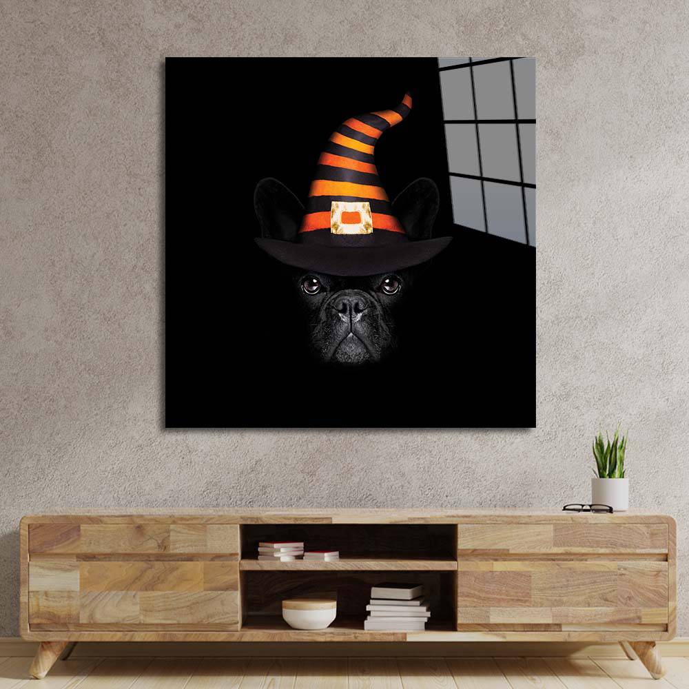 Spooky Pug Glass Wall Art - CreoGlass E-Shop