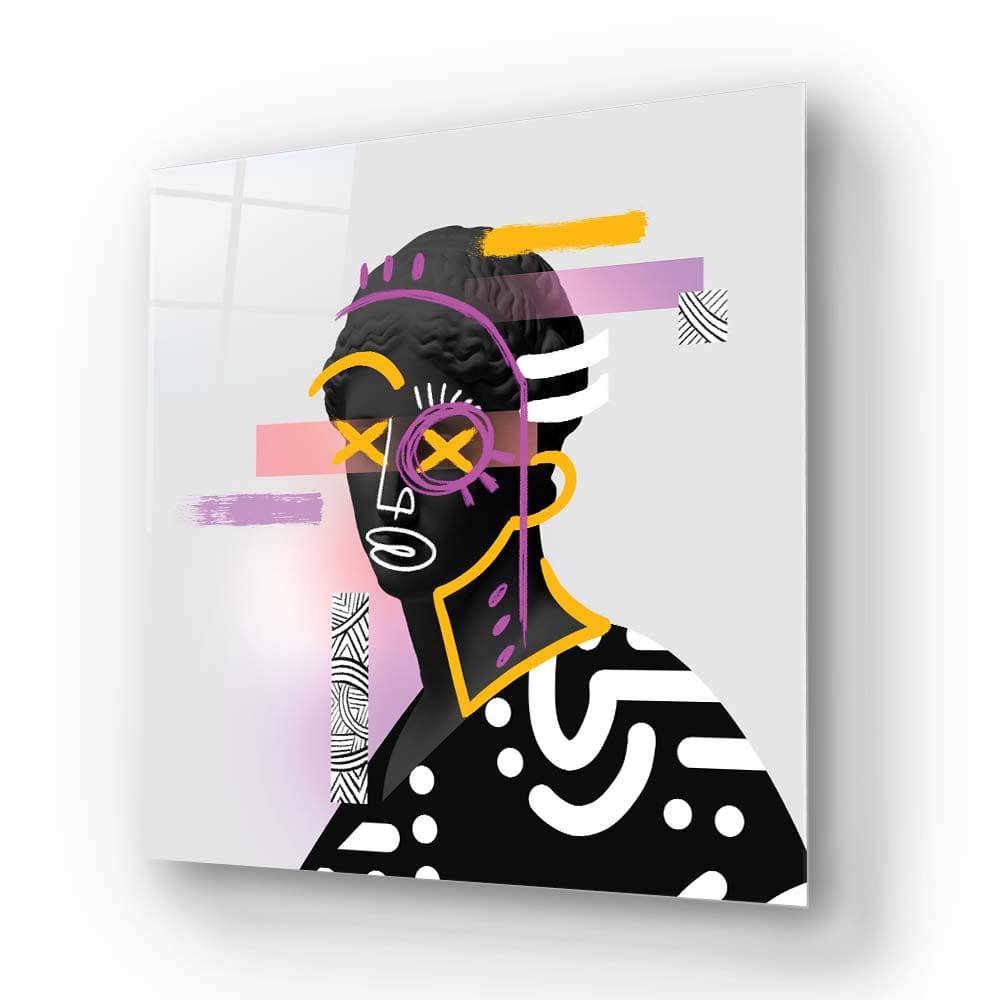 Vandalised Greek Statue 2 Glass Wall Art - CreoGlass E-Shop