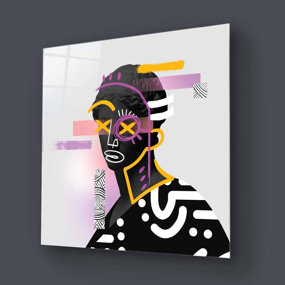 Vandalised Greek Statue 2 Glass Wall Art - CreoGlass E-Shop