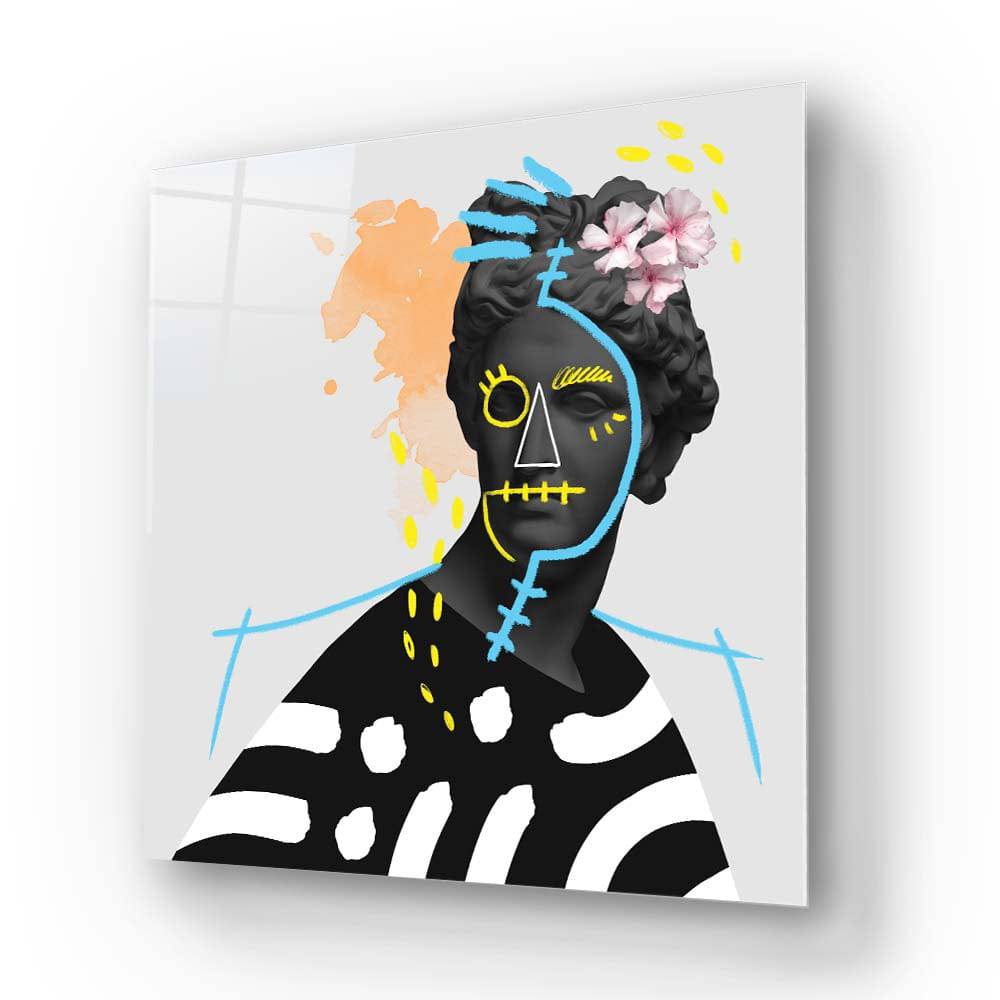 Vandalised Greek Statue 4 Glass Wall Art - CreoGlass E-Shop