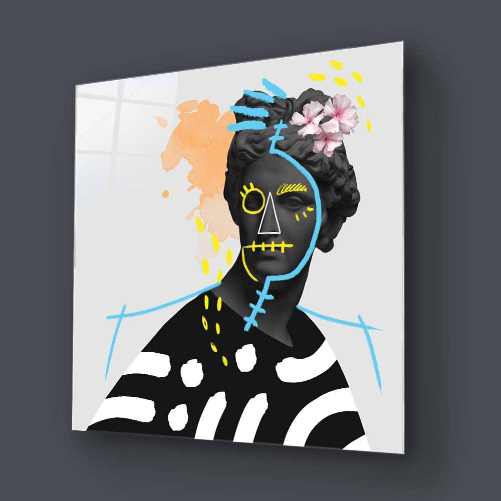 Vandalised Greek Statue 4 Glass Wall Art - CreoGlass E-Shop
