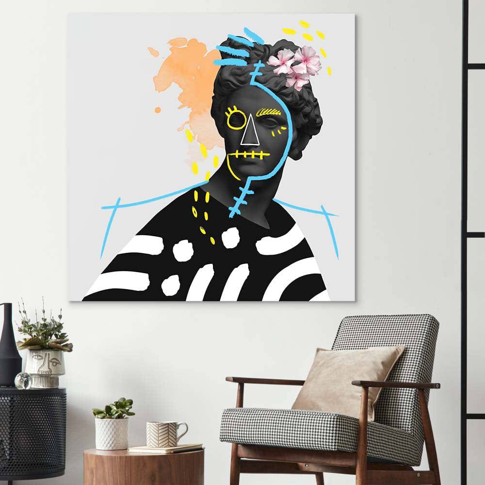Vandalised Greek Statue 4 Glass Wall Art - CreoGlass E-Shop