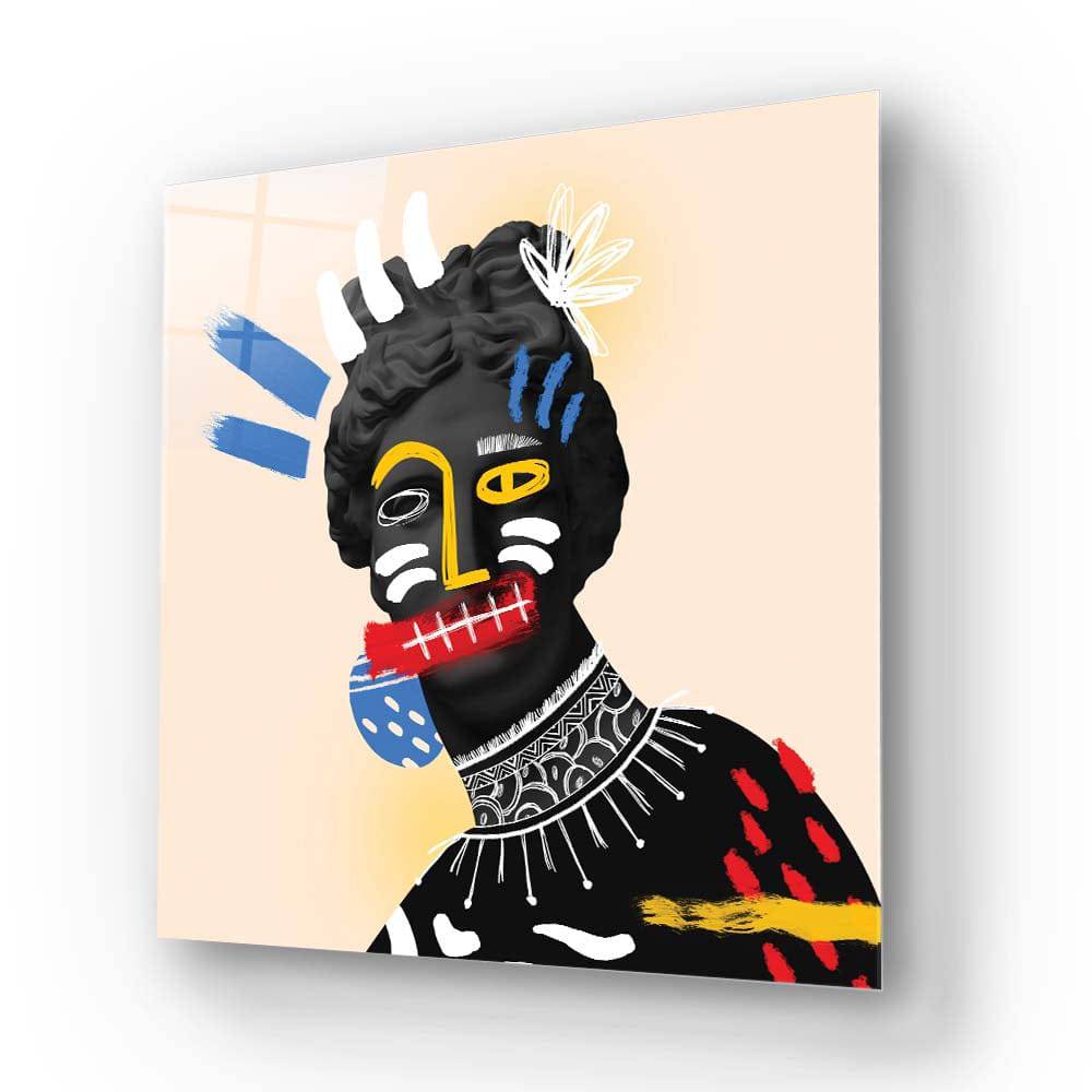 Vandalised Greek Statue Glass Wall Art - CreoGlass E-Shop
