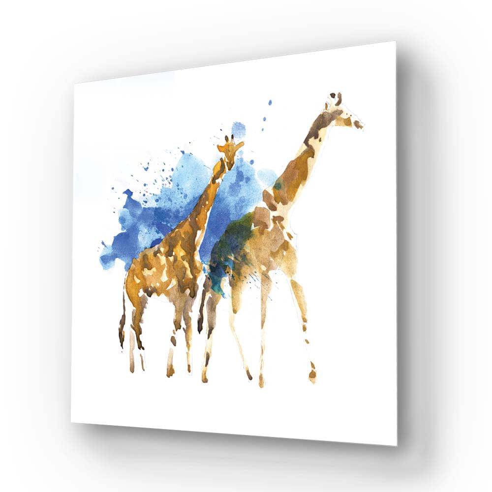 Watercolour Giraffe Glass Wall Art - CreoGlass E-Shop