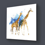 Watercolour Giraffe Glass Wall Art - CreoGlass E-Shop