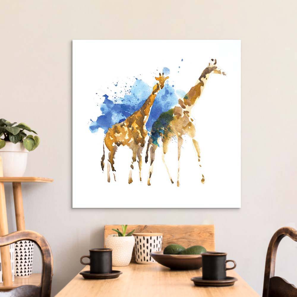 Watercolour Giraffe Glass Wall Art - CreoGlass E-Shop