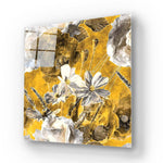 White and Yellow Flowers Glass Wall Art - CreoGlass E-Shop