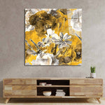 White and Yellow Flowers Glass Wall Art - CreoGlass E-Shop