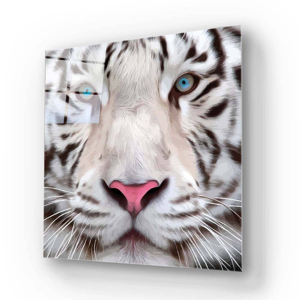 White Tiger Glass Wall Art - CreoGlass E-Shop