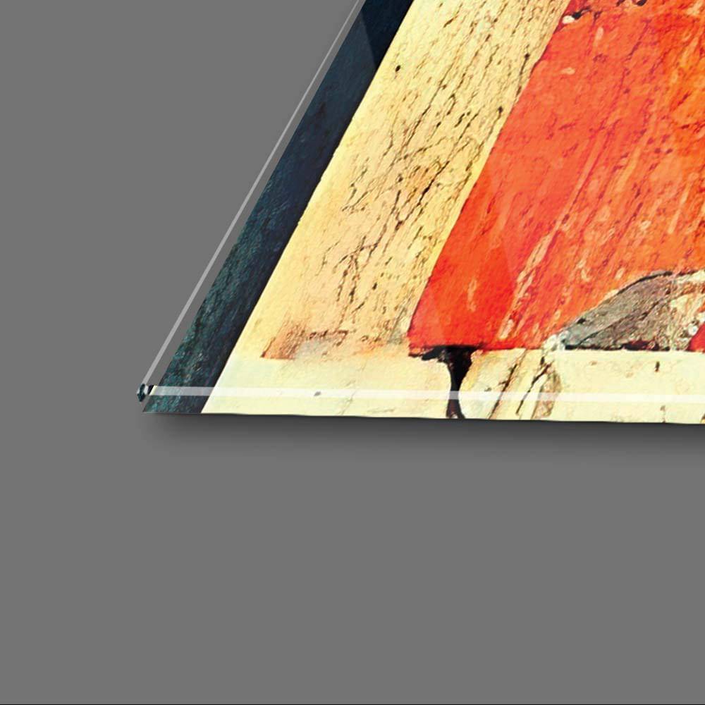 60s Distressed Space Age Glass Wall Art - CreoGlass E-Shop