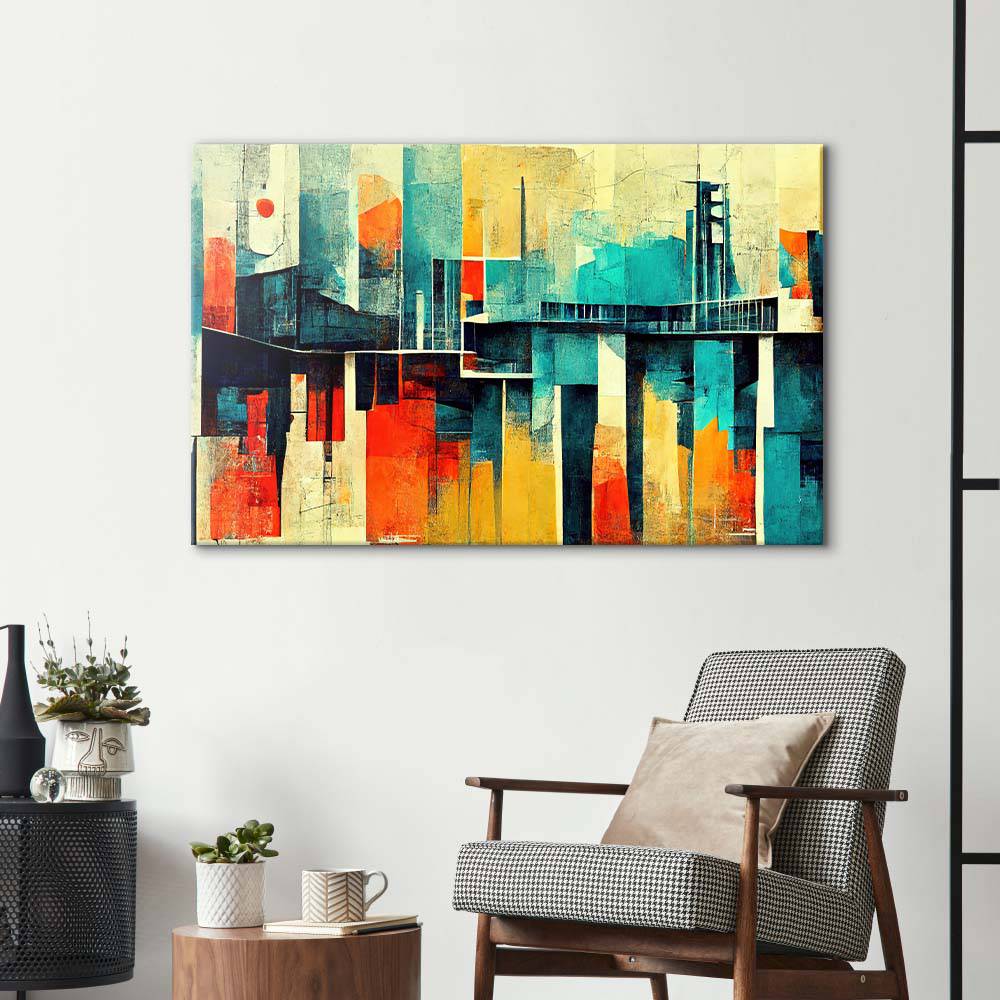 60s Distressed Space Age Glass Wall Art - CreoGlass E-Shop