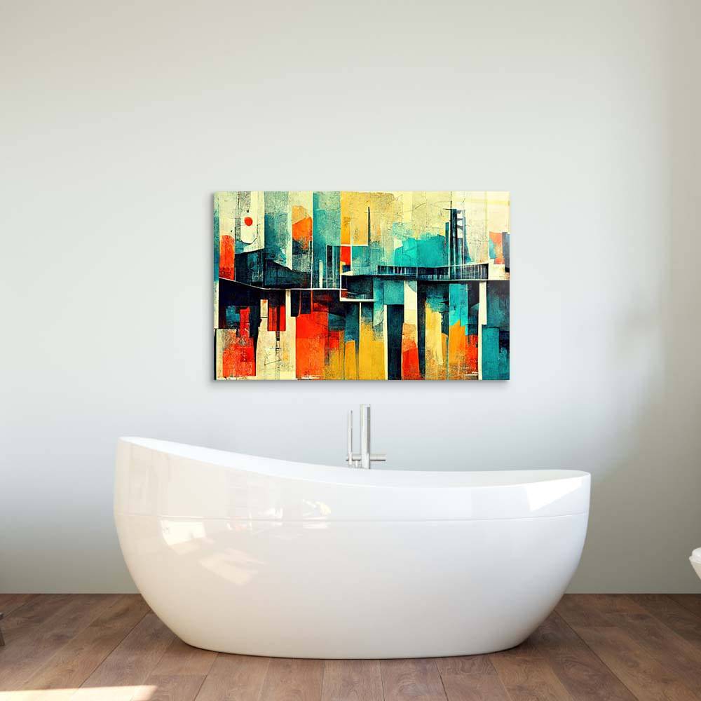 60s Distressed Space Age Glass Wall Art - CreoGlass E-Shop