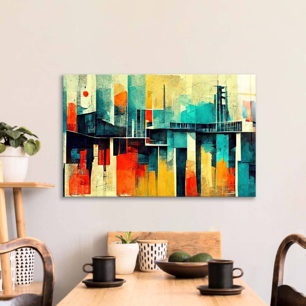 60s Distressed Space Age Glass Wall Art - CreoGlass E-Shop