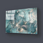 Abstract Blue Alcohol Ink Glass Wall Art - CreoGlass E-Shop