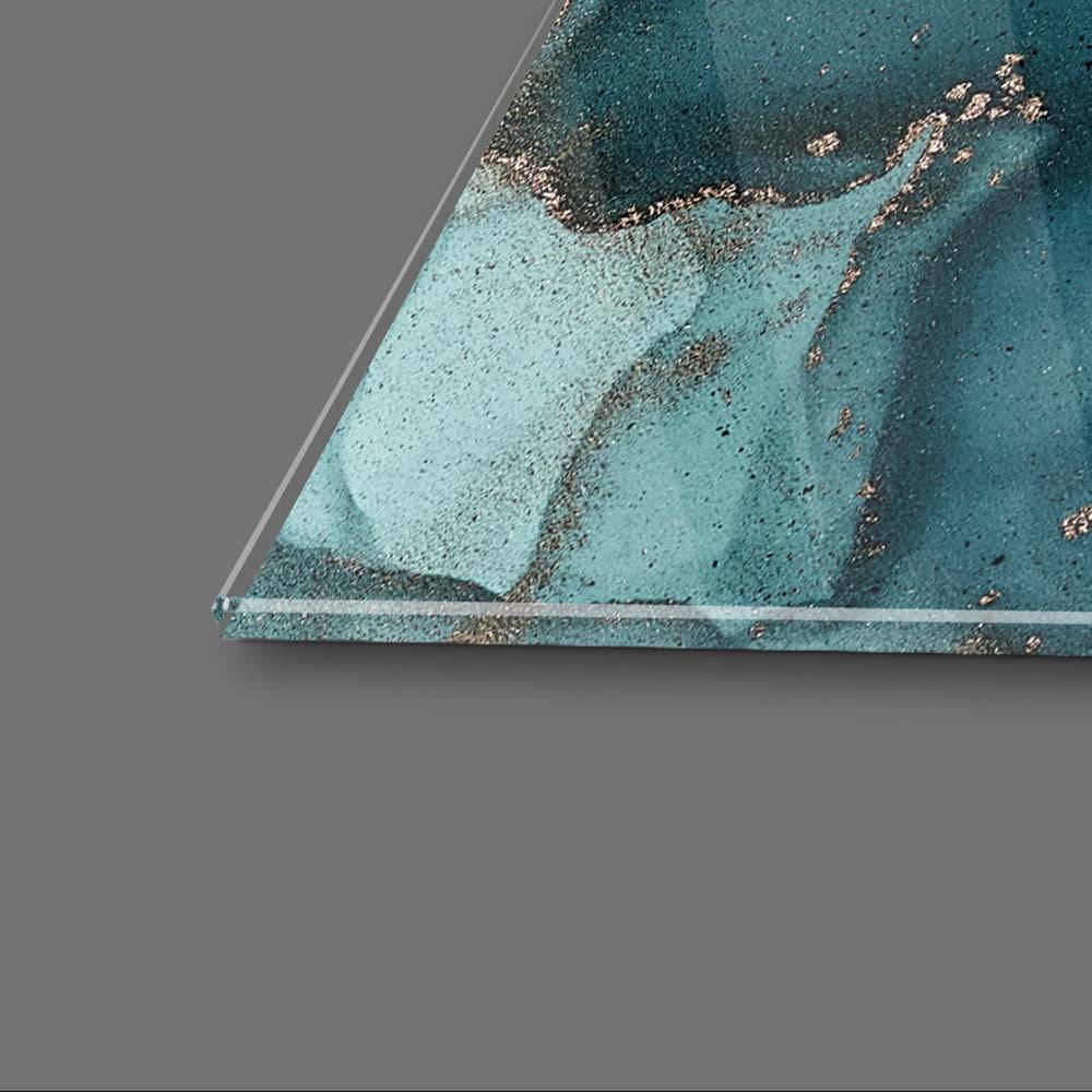 Abstract Blue Alcohol Ink Glass Wall Art - CreoGlass E-Shop