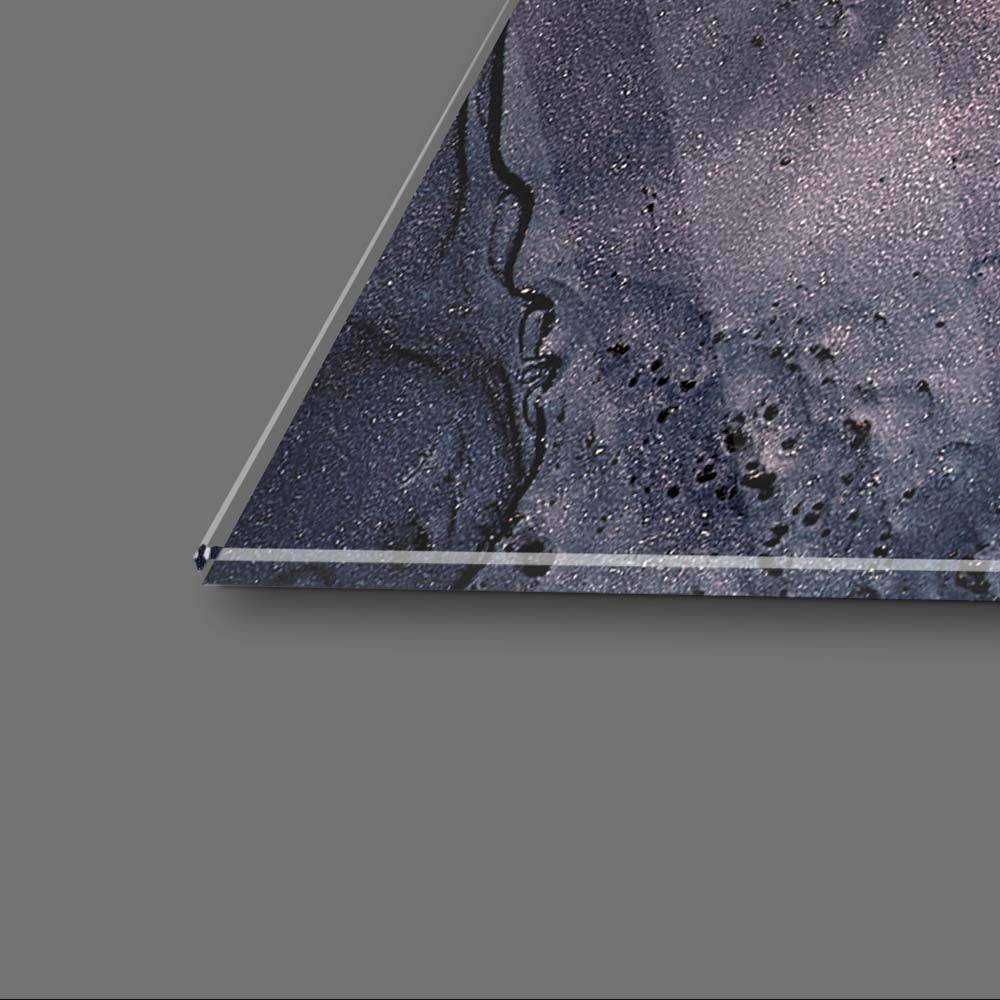 Abstract Blue and Pink Alcohol Ink Marble Glass Wall Art - CreoGlass E-Shop