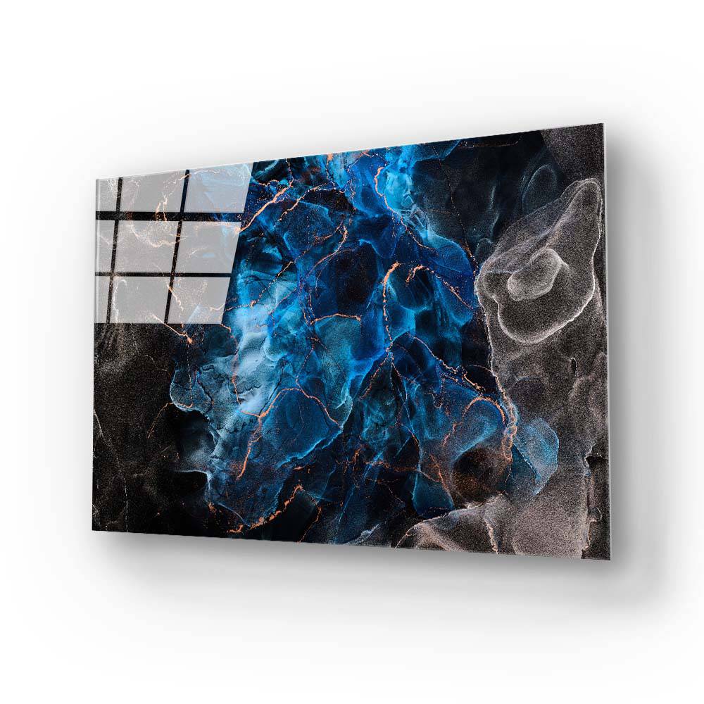 Abstract Blue Marble Glass Wall Art - CreoGlass E-Shop