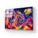 Abstract Colorful Canvas Texture Glass Wall Art - CreoGlass E-Shop