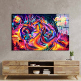 Abstract Colorful Canvas Texture Glass Wall Art - CreoGlass E-Shop
