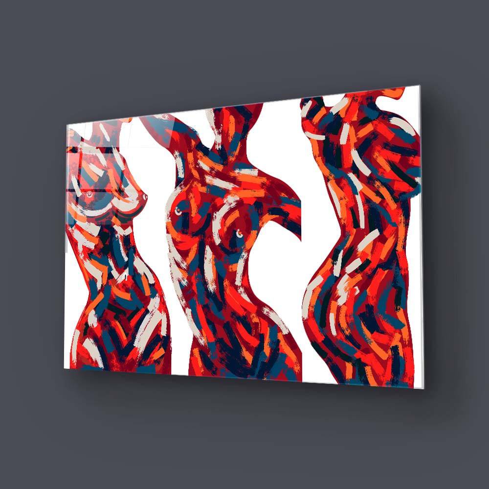 Abstract Female Figure Glass Wall Art - CreoGlass E-Shop