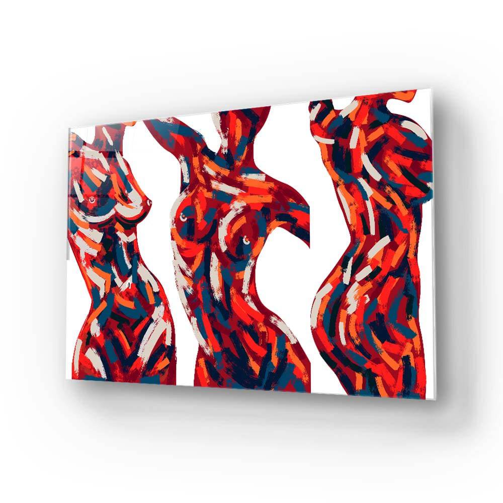 Abstract Female Figure Glass Wall Art - CreoGlass E-Shop