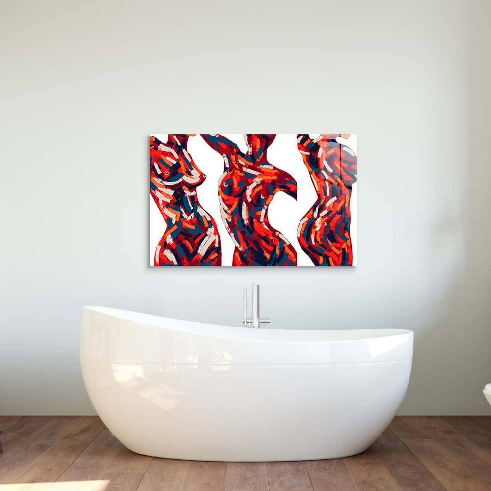 Abstract Female Figure Glass Wall Art - CreoGlass E-Shop