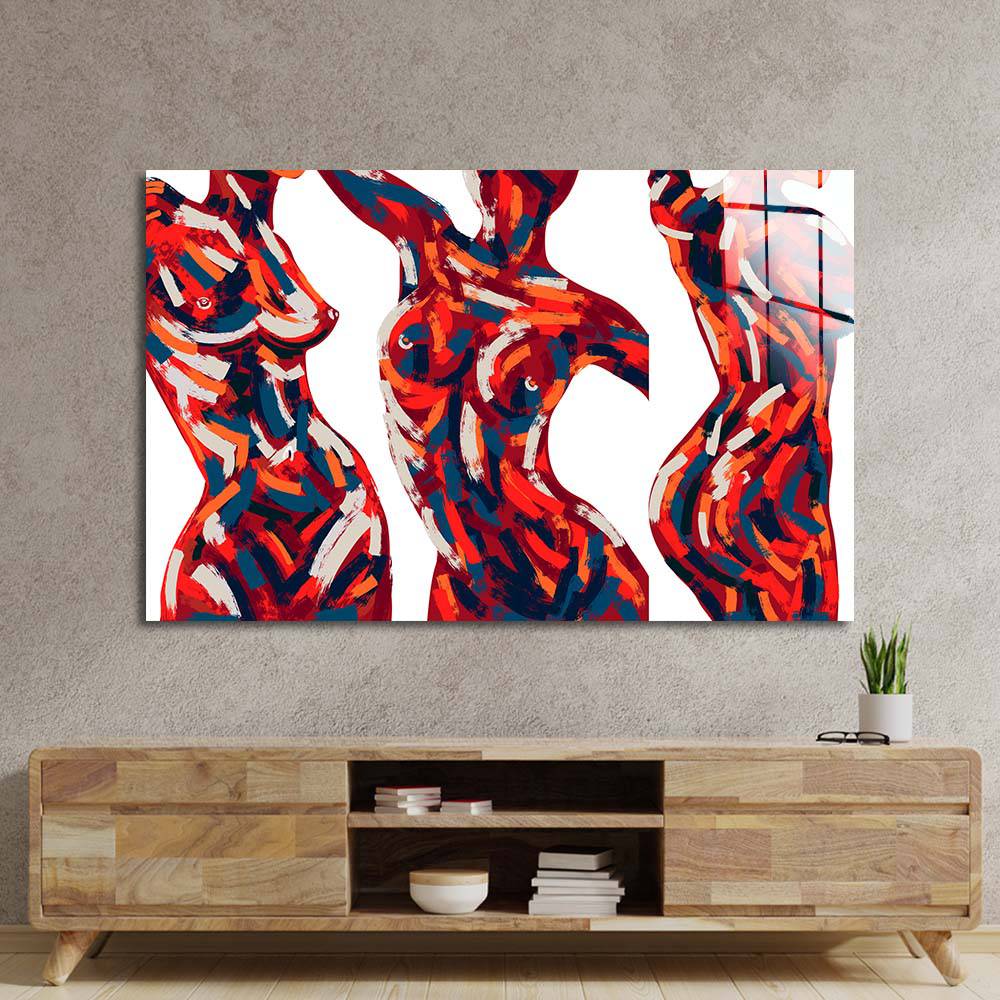 Abstract Female Figure Glass Wall Art - CreoGlass E-Shop