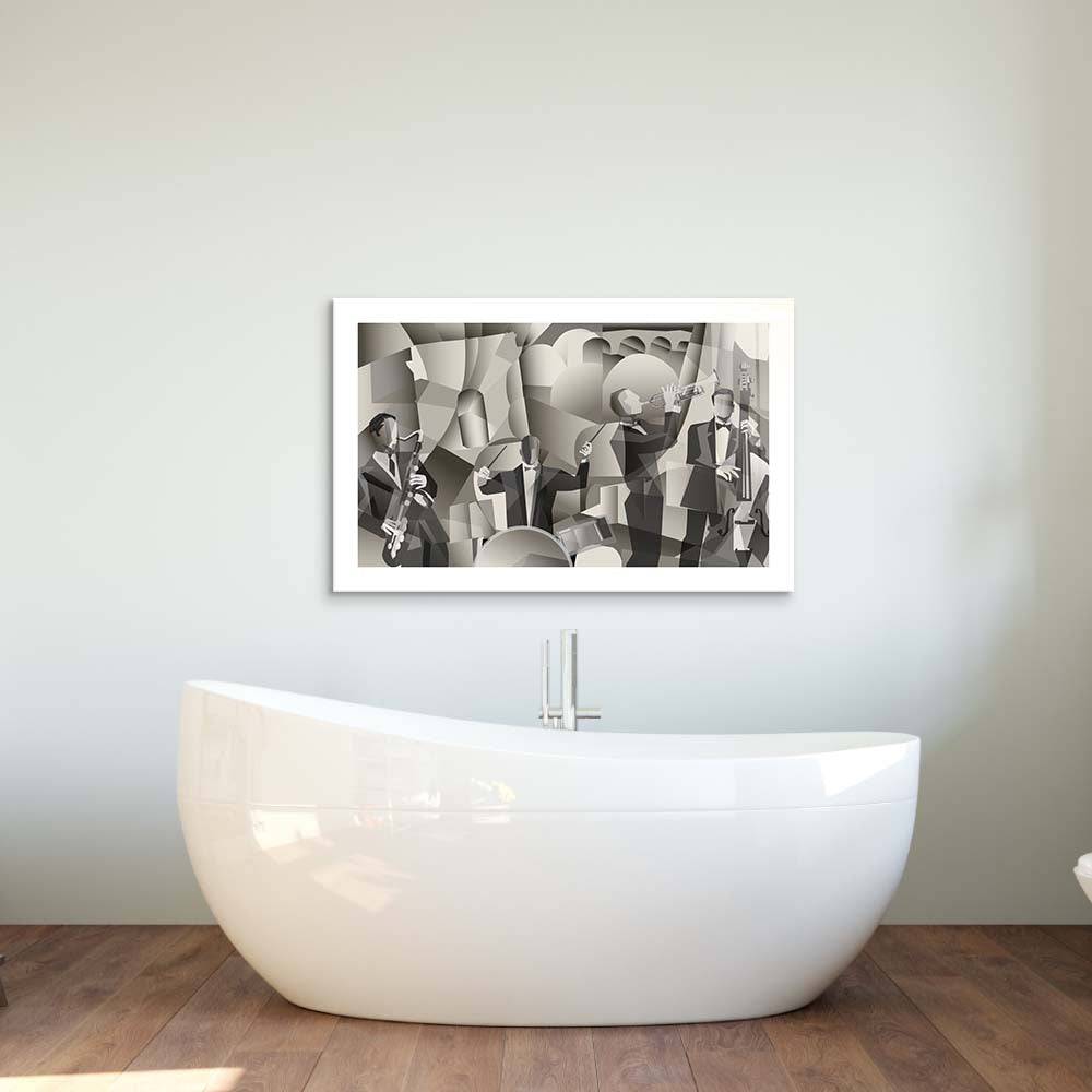 Abstract French Jazz Band Glass Wall Art - CreoGlass E-Shop