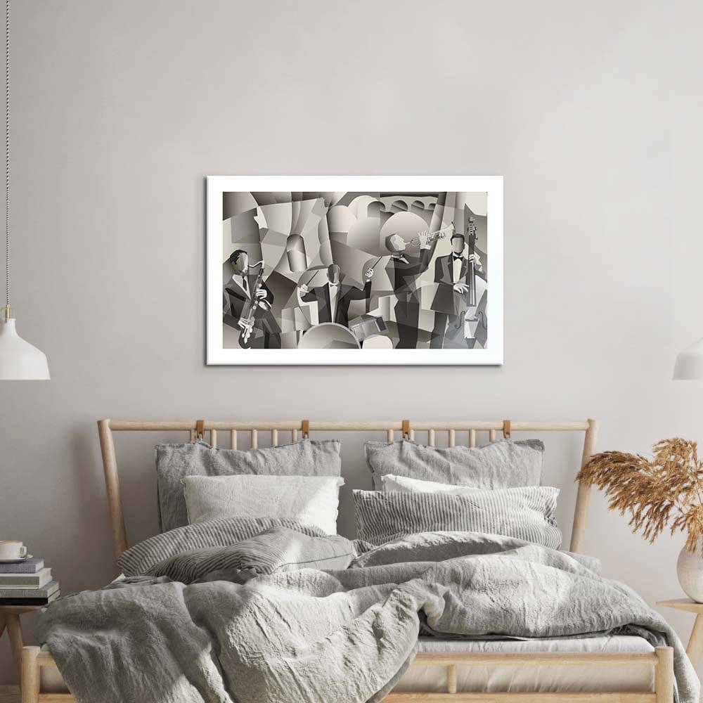 Abstract French Jazz Band Glass Wall Art - CreoGlass E-Shop