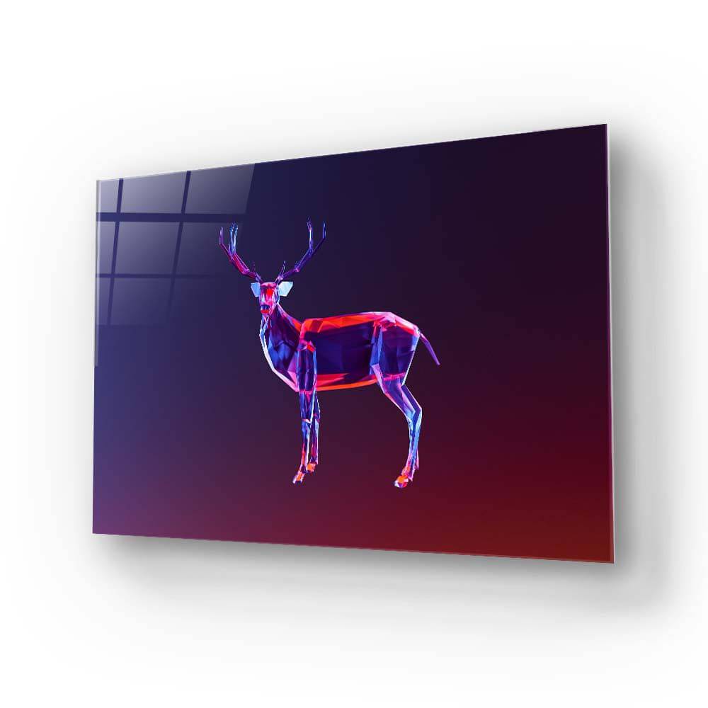 Abstract Geometric Deer Glass Wall Art - CreoGlass E-Shop