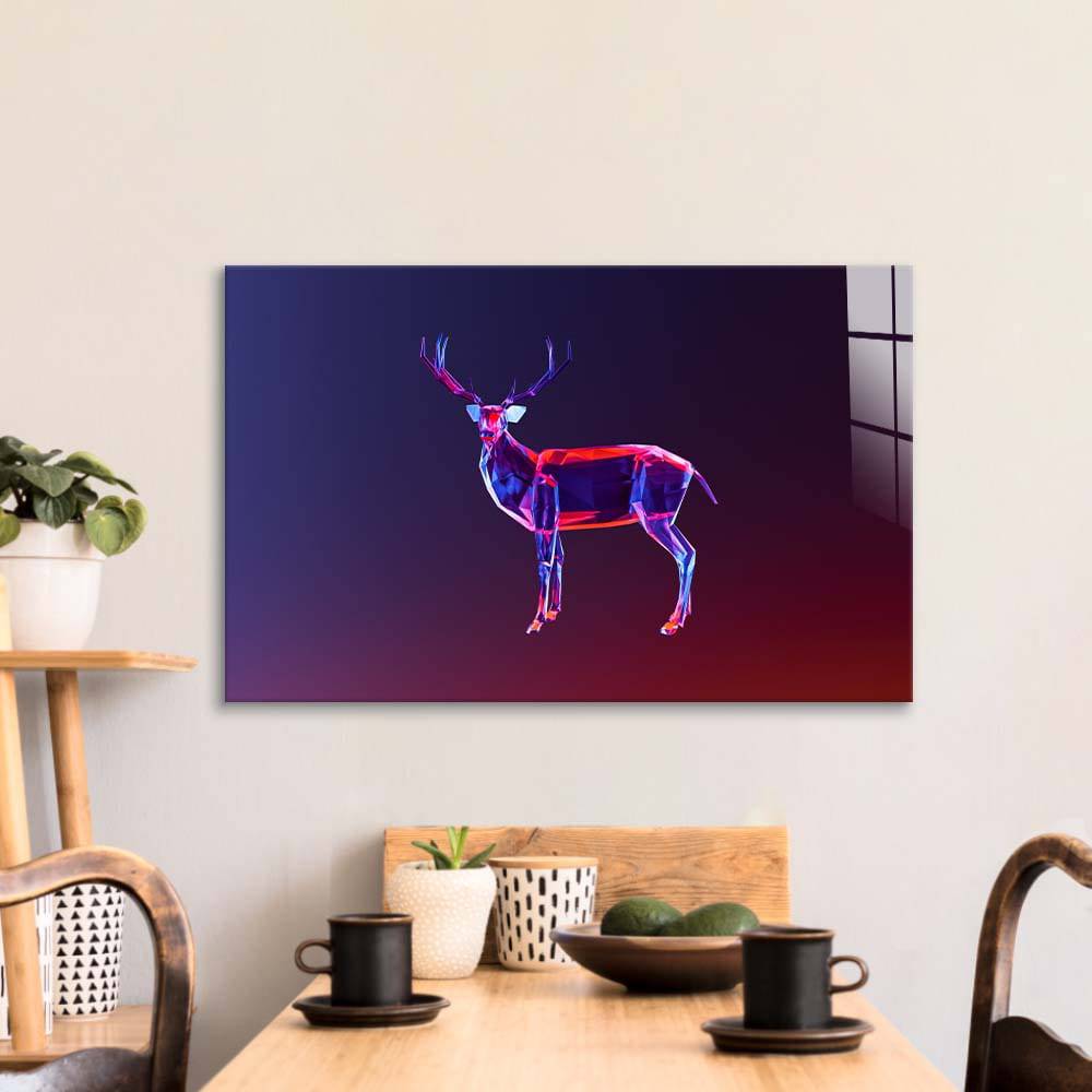 Abstract Geometric Deer Glass Wall Art - CreoGlass E-Shop